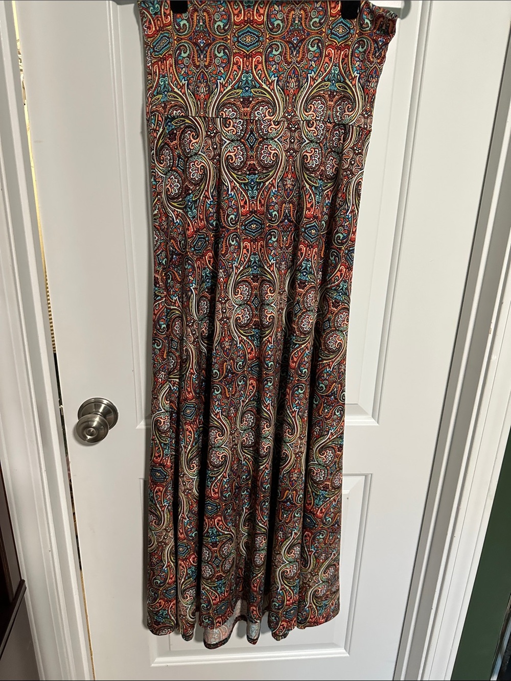 LuLaRoe Maxi Skirt with Paisley in Teal, Rust, Brown, Cream